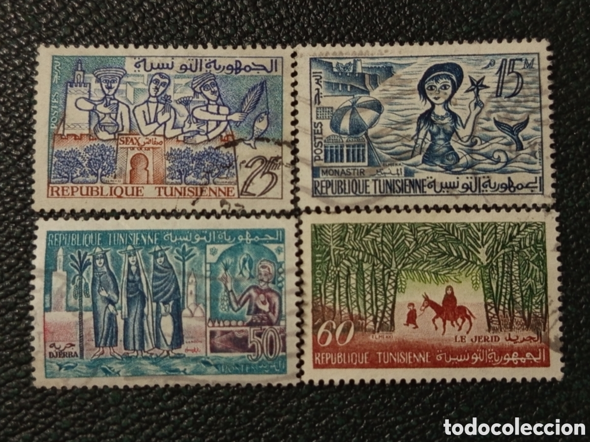 Sellos: Lote Sellos Colonia Francesa Tunisia 1959 usados