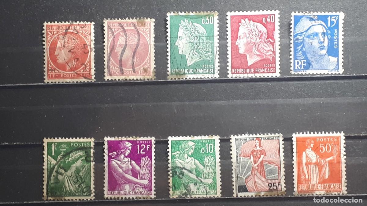 Sellos: FRANCIA. &deg;. Lote de 10 sellos a catalogar.