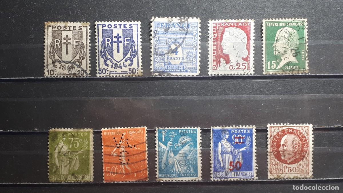 Sellos: FRANCIA. &deg;. Lote de 10 sellos a catalogar.