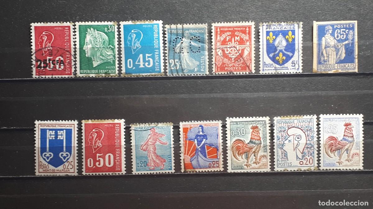 Sellos: FRANCIA. &deg;. Lote de 14 sellos a catalogar.