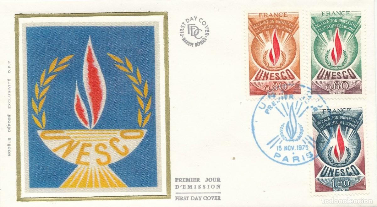 Sellos: FRANCIA 1975 SPD FDC UNESCO - Foto 1