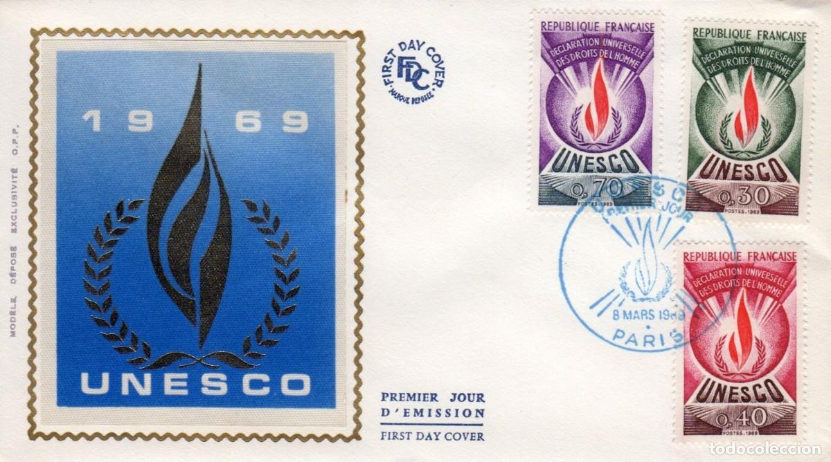 Sellos: FRANCIA 1969 SPD FDC UNESCO - Foto 1