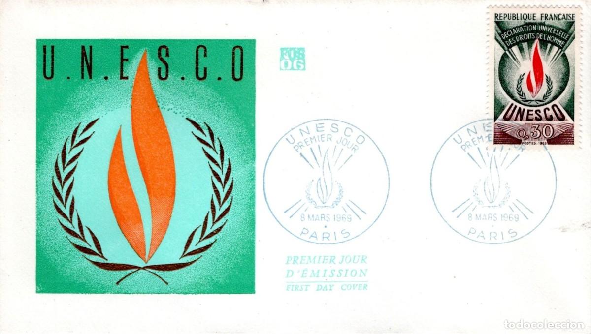 Sellos: FRANCIA 1969 SPD FDC UNESCO - Foto 1