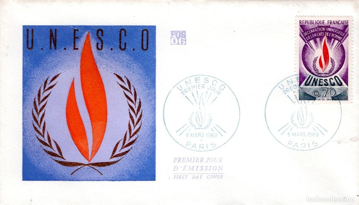 Sellos: FRANCIA 1969 SPD FDC UNESCO - Foto 1