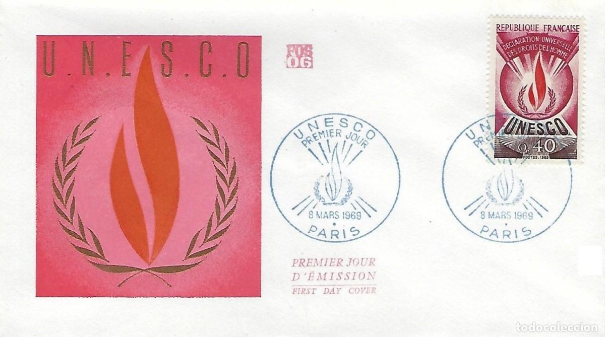 Sellos: FRANCIA 1969 SPD FDC UNESCO - Foto 1