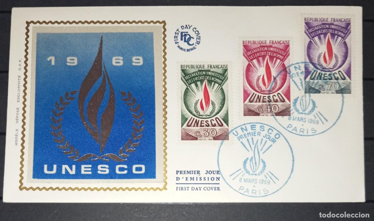 Sellos: FRANCIA 1969 SPD FDC UNESCO - Foto 1