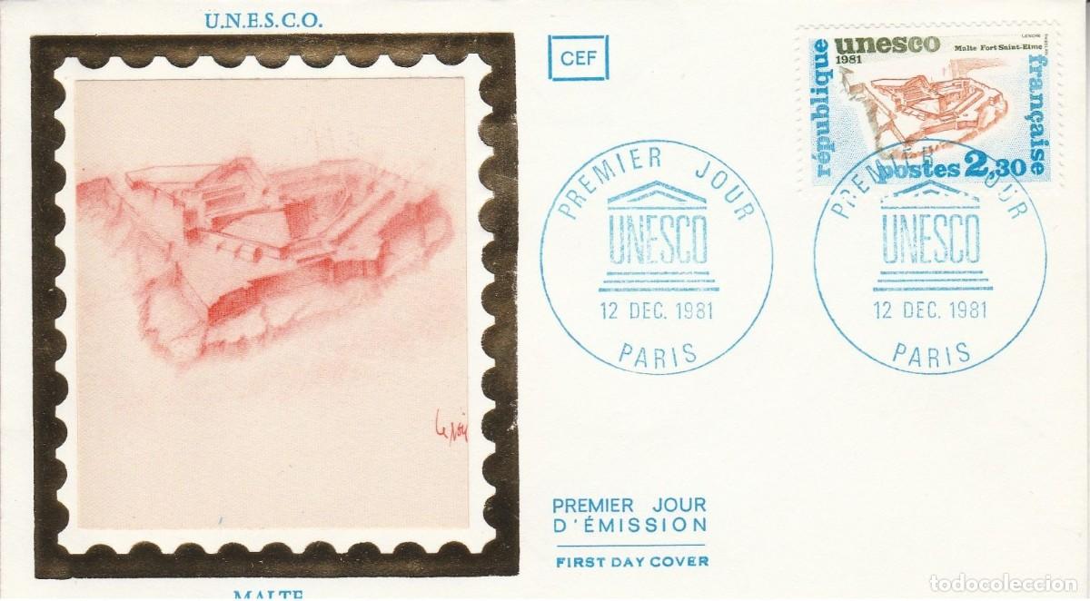 Sellos: FRANCIA 1981 SPD FDC MALTE UNESCO - Foto 1