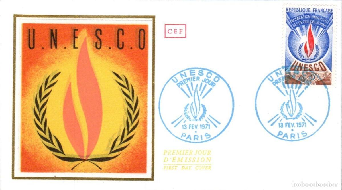 Sellos: FRANCIA 1971 SPD FDC UNESCO - Foto 1