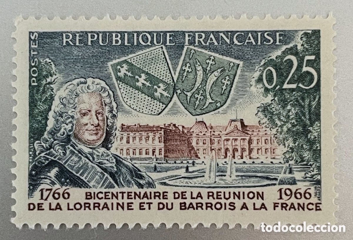 Sellos: Francia. Uni&oacute;n de Lorena y Barrios. 1966 - Foto 1