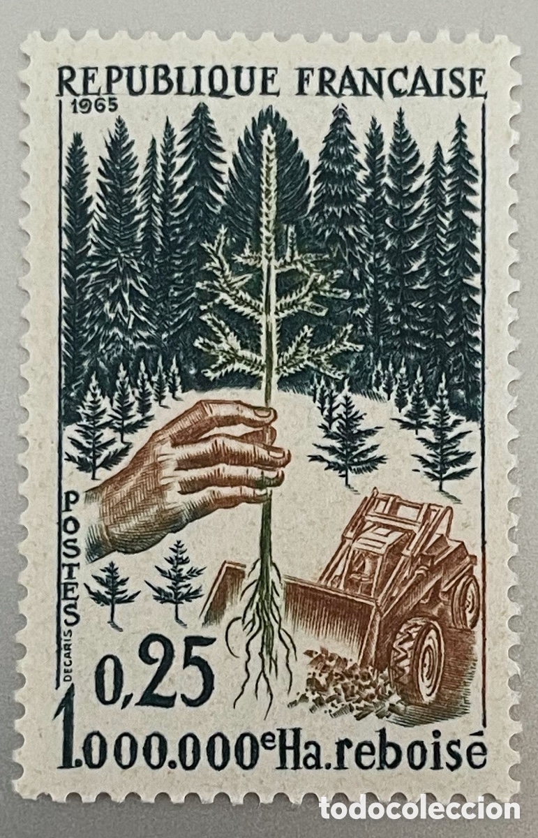 Sellos: Francia. Reforestaci&oacute;n. 1965 - Foto 1