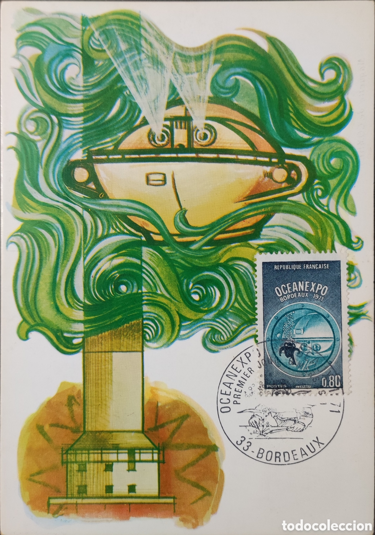 Sellos: Francia. 1971. OceanExpo. Burdeos - Foto 1