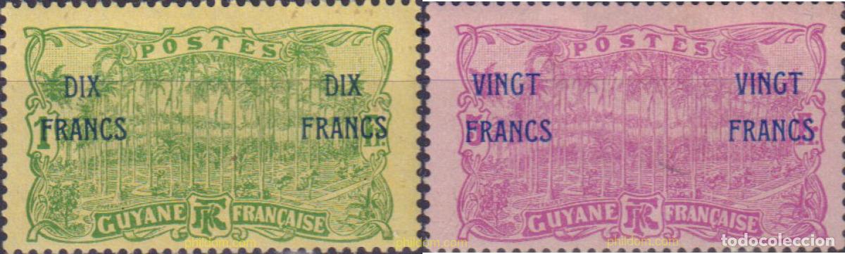 Stamps: 596436 HINGED GUYANA FRANCESA 1922 PALMERAL