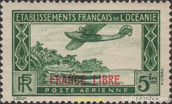 Stamps: 640888 HINGED GUYANA FRANCESA 1941 FRANCE LIBRE