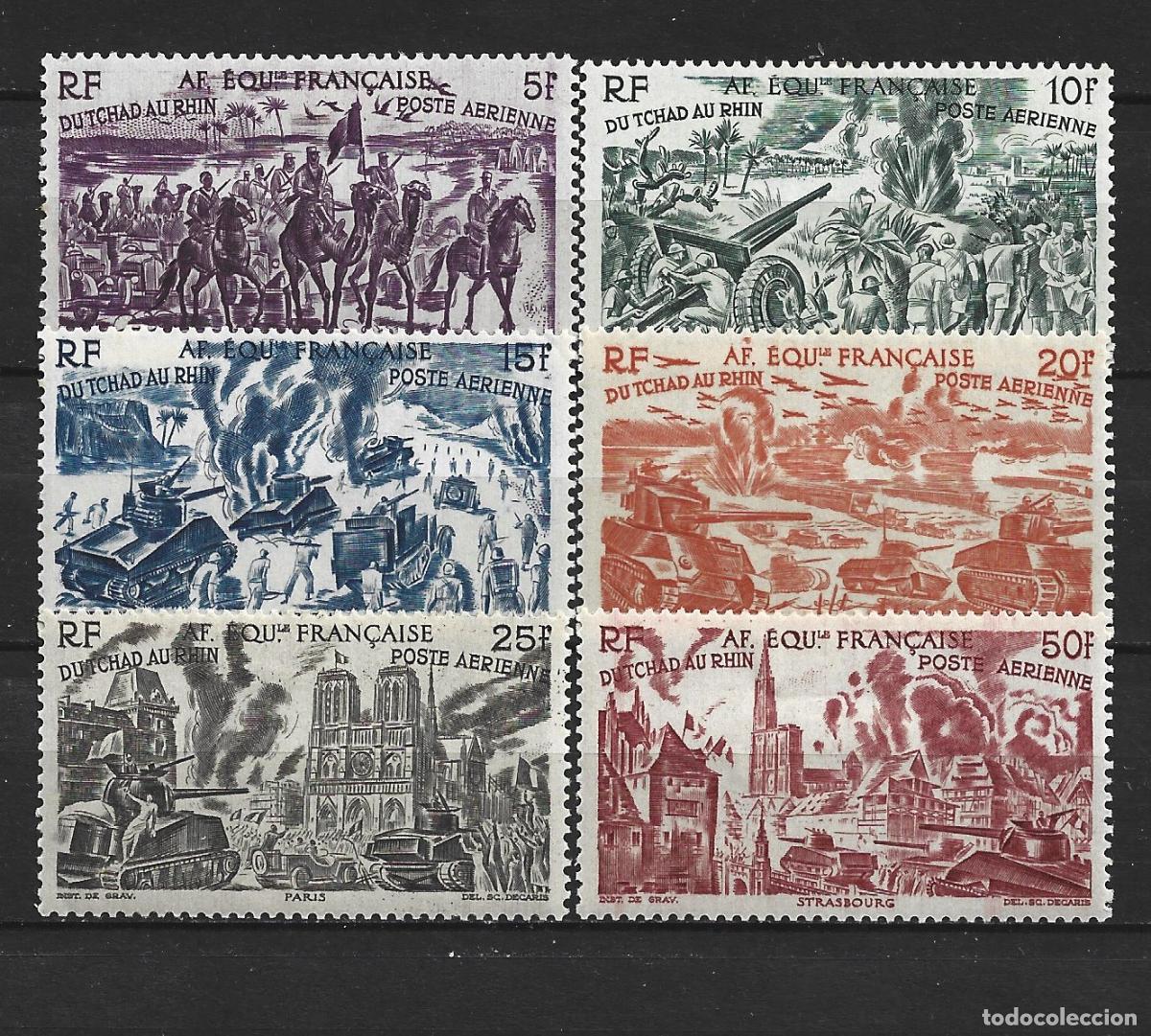 Timbres: AFRICA OCCIDENTAL FRANCESA CORREO AEREO YVERT NUM. 5/10 * SERIE COMPLETA CON FIJASELLOS