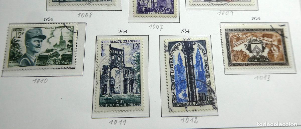 Sellos: Hoja con 10 sellos de Francia 1954 - Foto 3