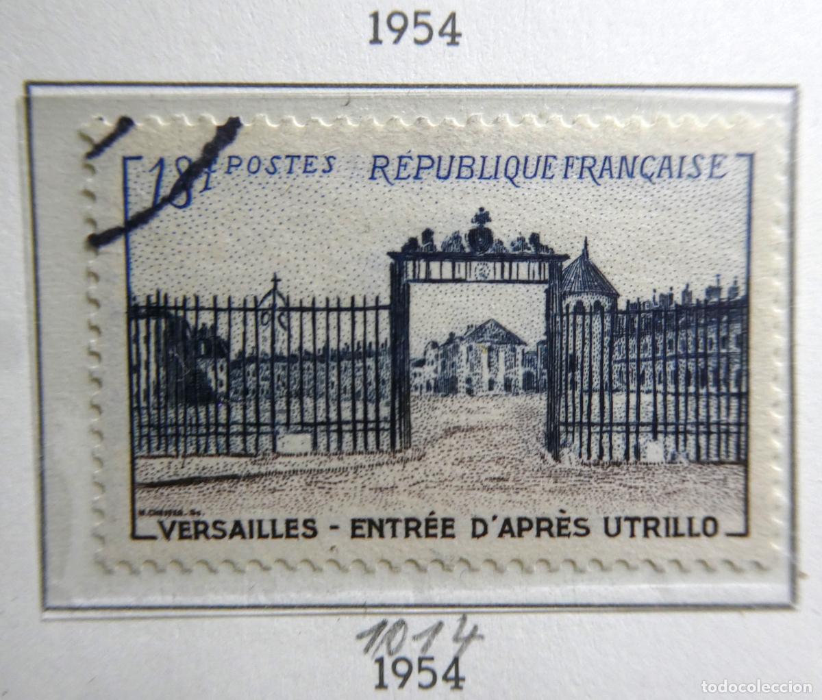 Sellos: Hoja con 4 sellos de Francia 1954 - Foto 2