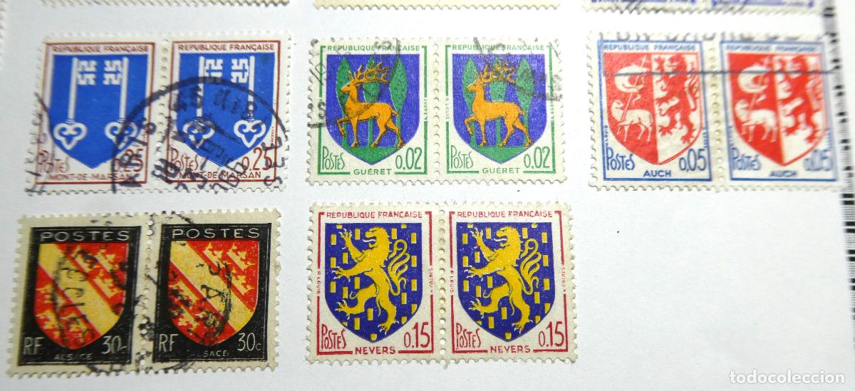 Sellos: Hoja con 55 sellos de Francia - Foto 8