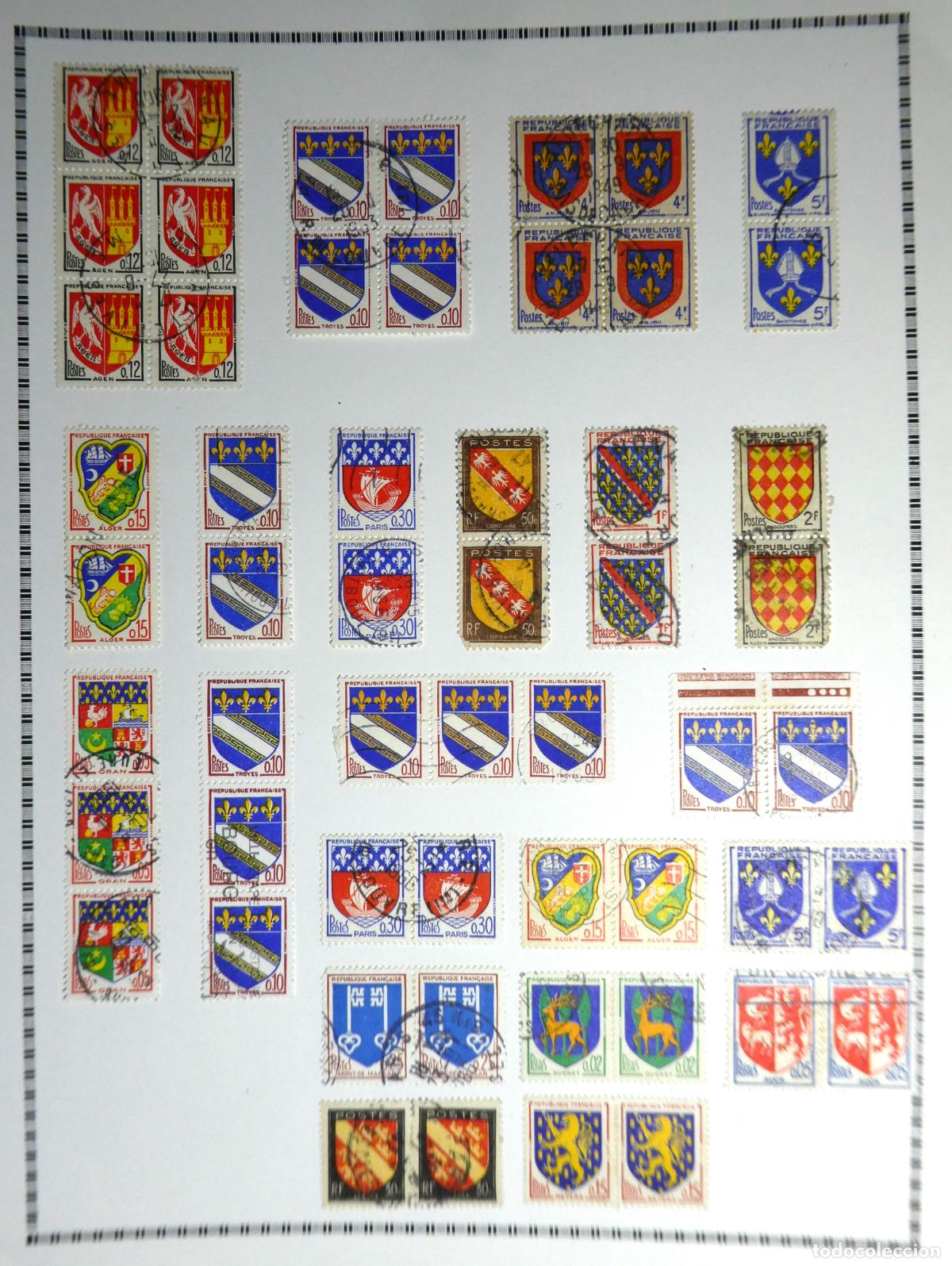 Sellos: Hoja con 55 sellos de Francia - Foto 1
