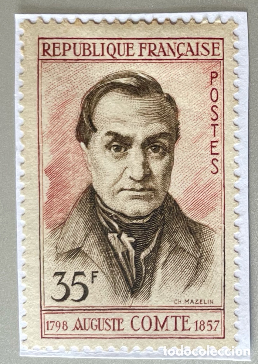 Sellos: Francia. Auguste Comte. 1957 - Foto 1