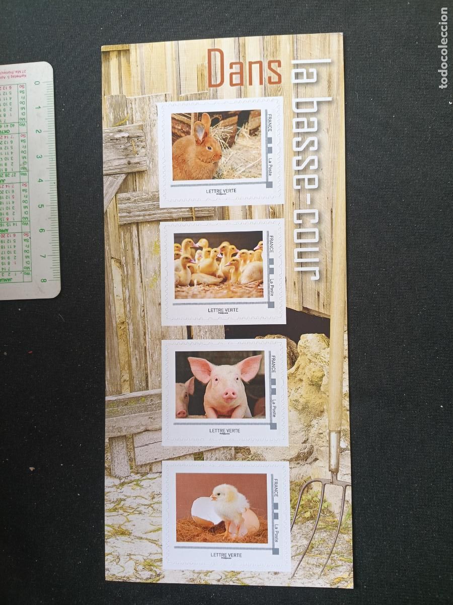 Sellos: Animales de granja. 4 autoadhesivos. Francia - Foto 1