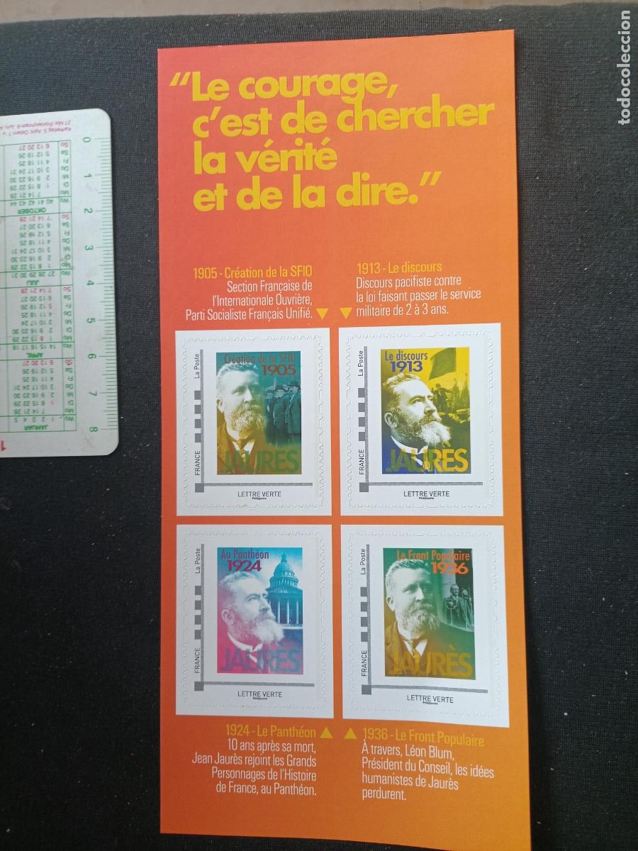 Sellos: Francia: Jaur&eacute;s. 4 autoadhesivos - Foto 1