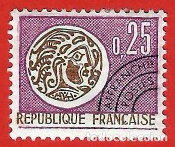 Sellos: Francia. 1964. Yvert #126Pre. Moneda Gala. Sello prefranqueado