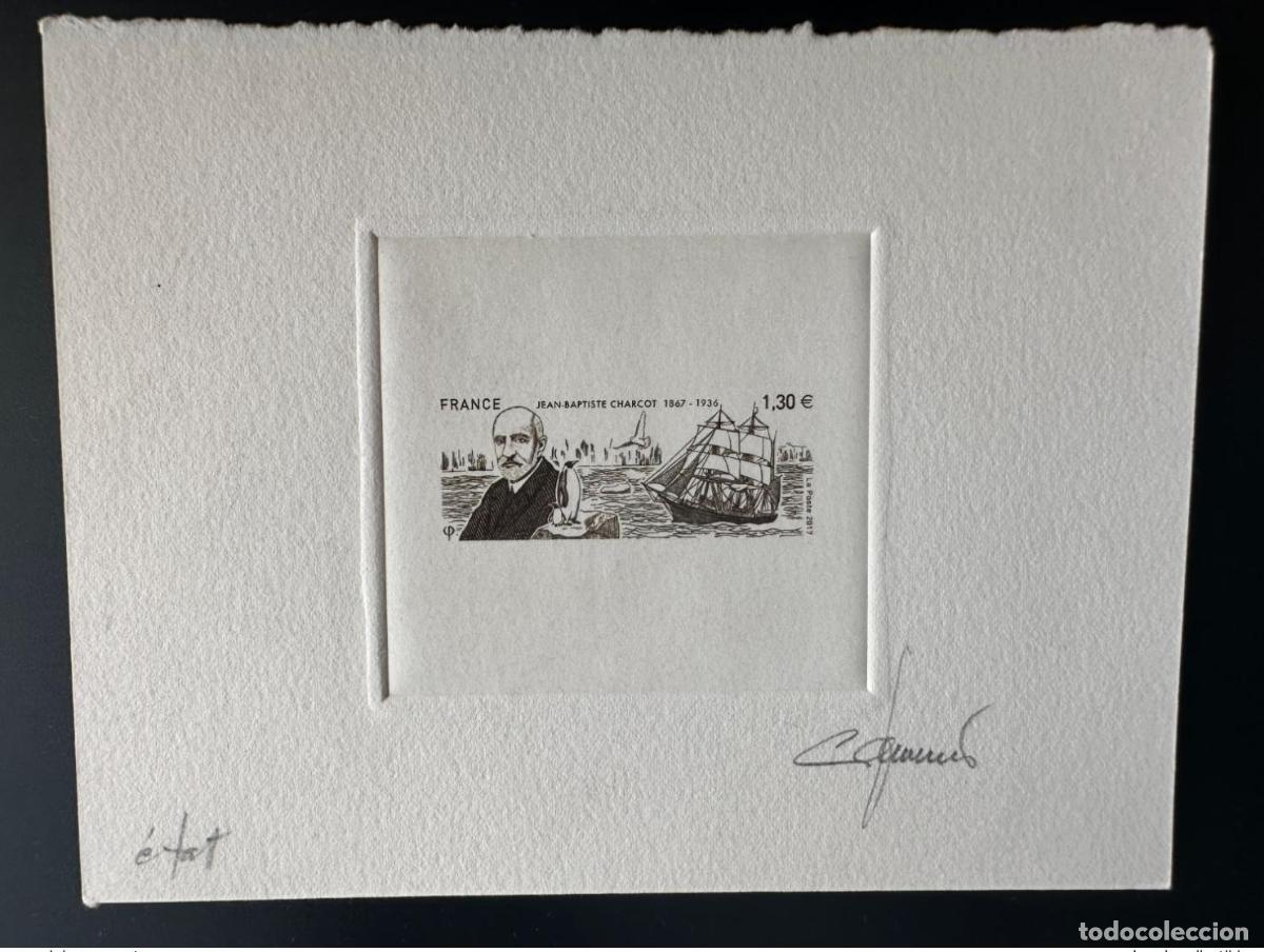 Sellos: Francia 2017 YT 5140 Barco ping&uuml;ino ETAT STATE Jean-Baptiste Charcot a prueba de artista