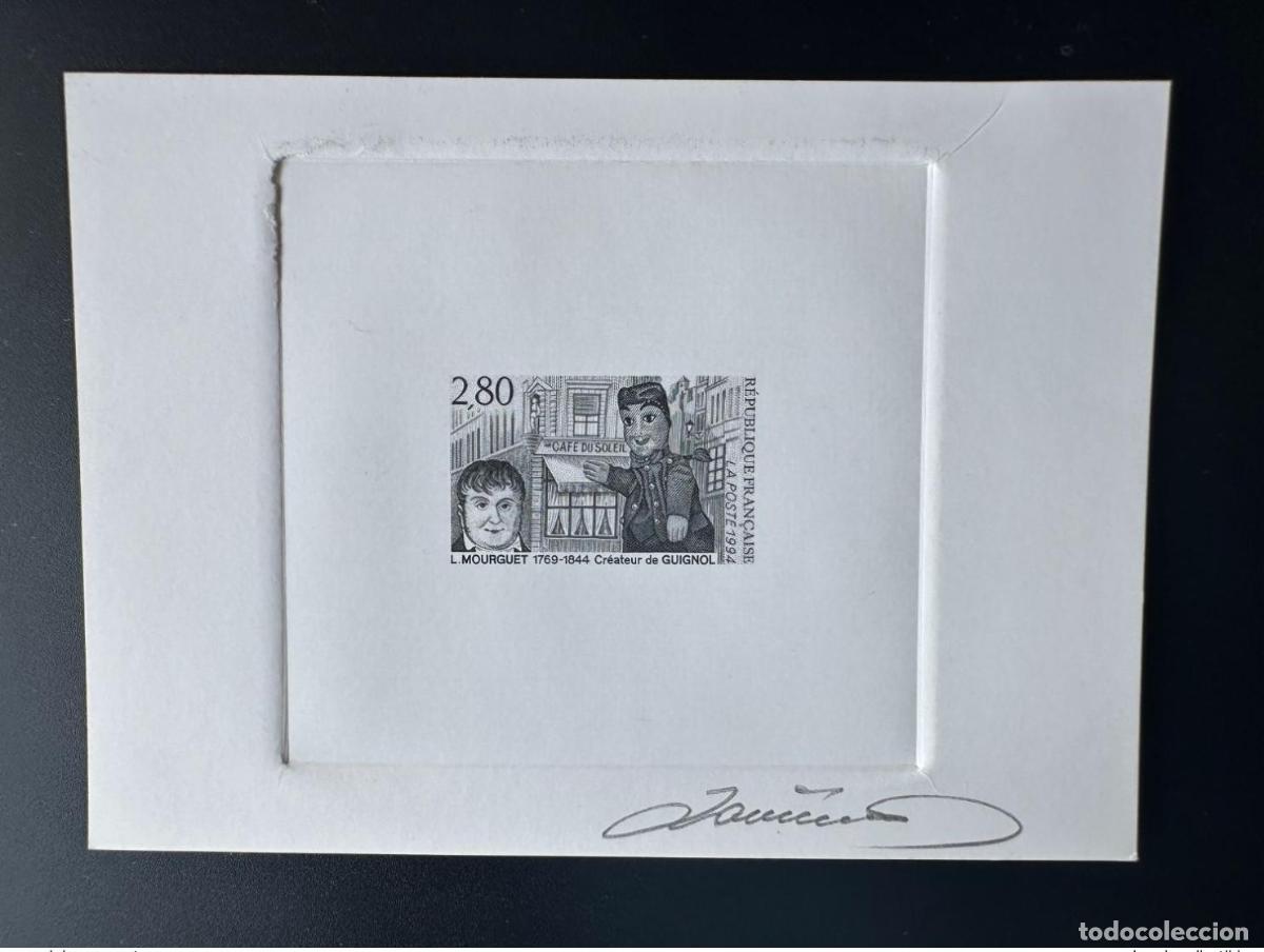 Stamps: Francia 1994 YT 2861 Prueba art&iacute;stica ETAT STATE Laurent Mourguet Guignol Caf&eacute; Soleil