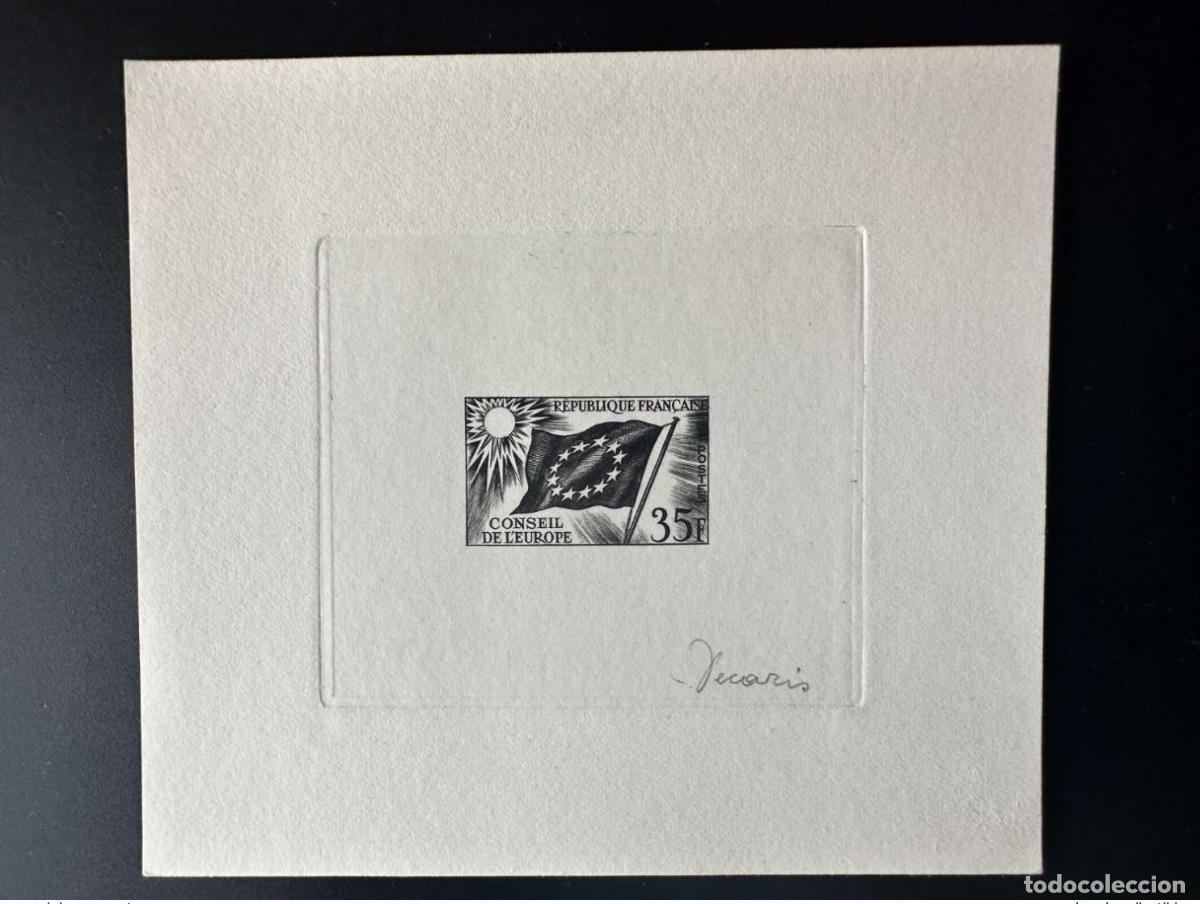 Stamps: Francia 1958 - 1959 YT 20 Prueba art&iacute;stica CONSEJO DE ESTADO EUROPA BANDERA DECARIS