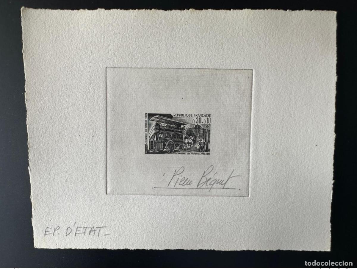 Stamps: Francia 1969 YT 1589 Prueba de artista State Stamp Day Factors Horse