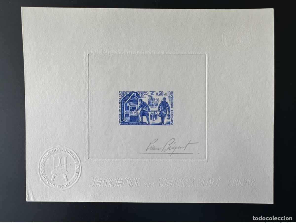 Francobolli: Francia 1971 YT 1671 Prueba de artista D&iacute;a del sello