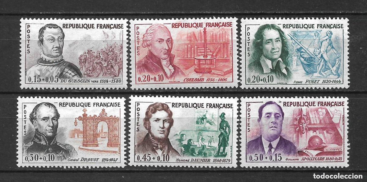Sellos: francia 1961 scott B350-B355 ** mnh 25&euro; - 6/1