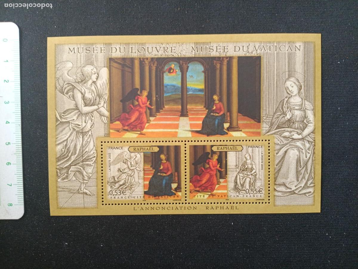 Sellos: Francia. Hojita nueva. Museo de Louvre - Museo Vaticano