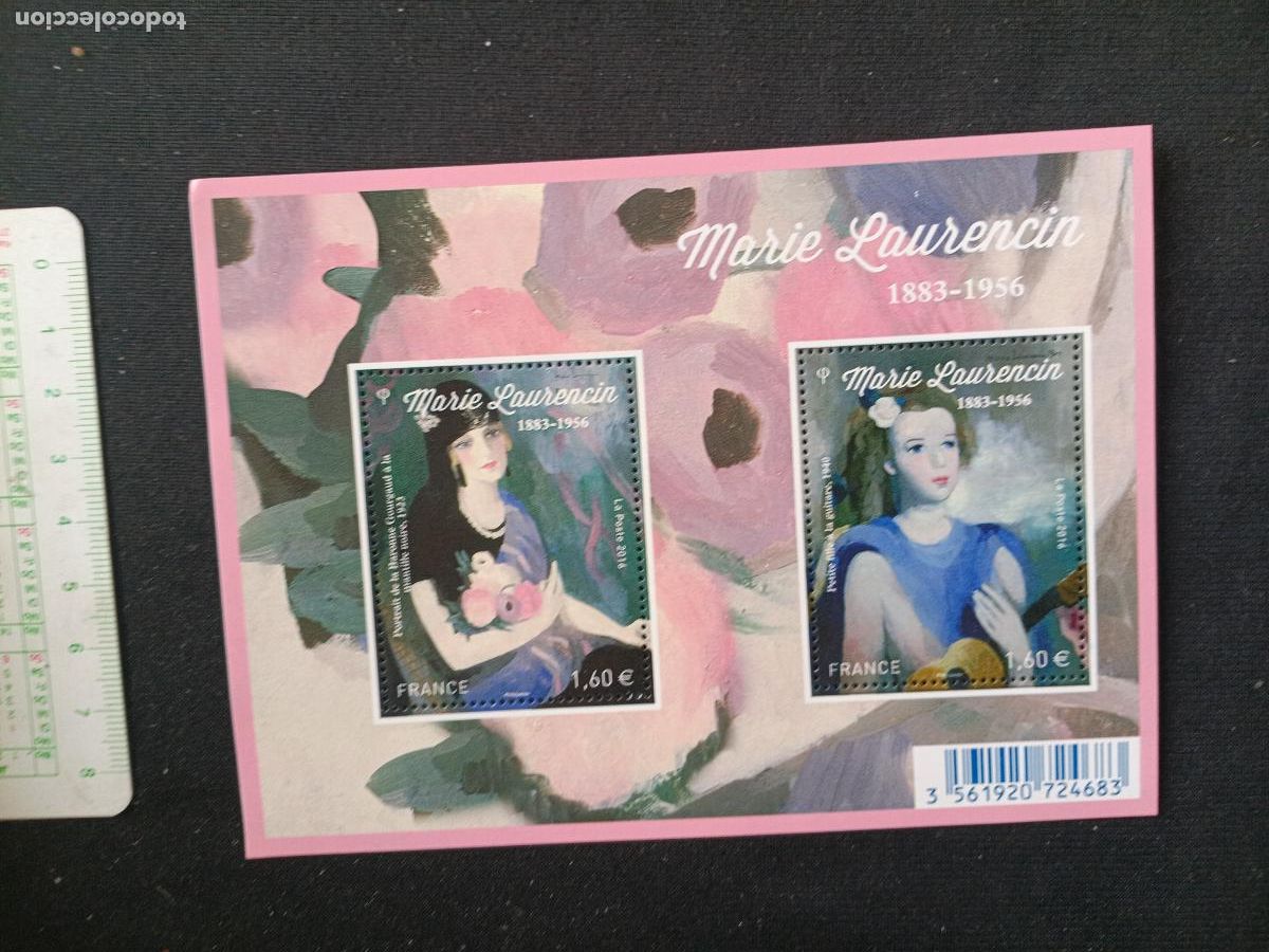 Sellos: Marie Laurencin. Hojita nueva. Francia