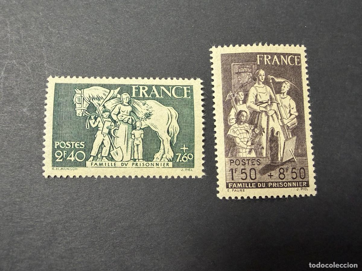 Sellos: FRANCIA, 1943. YVERT 585/86. AYUDA PRISIONEROS DE GUERRA. SERIE COMPLETA. NUEVO. SIN CHARNELA
