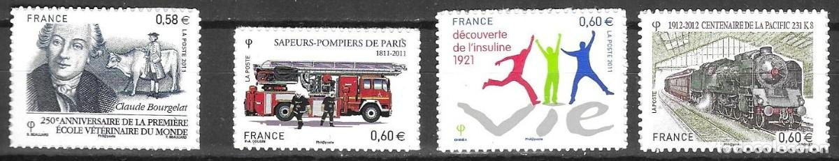 Sellos: SELLOS ADESIVOS** DE FRANCIA 2011/ 12, YT 565 + 602 + 635 + 711