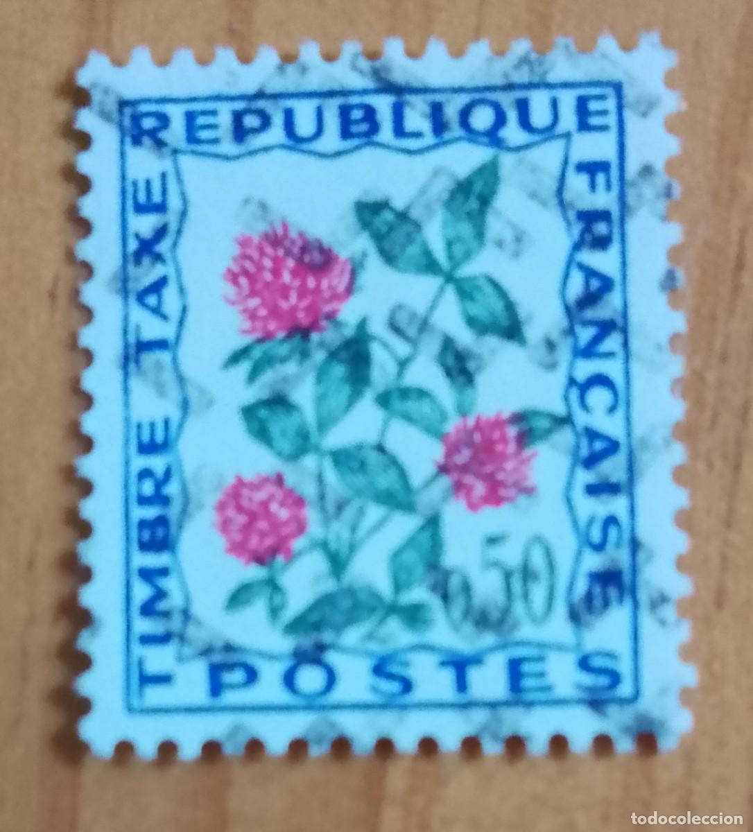 Sellos: FRANCIA - V/F 0,50 - TIMBRE, TAXE - FLOR, FLORA
