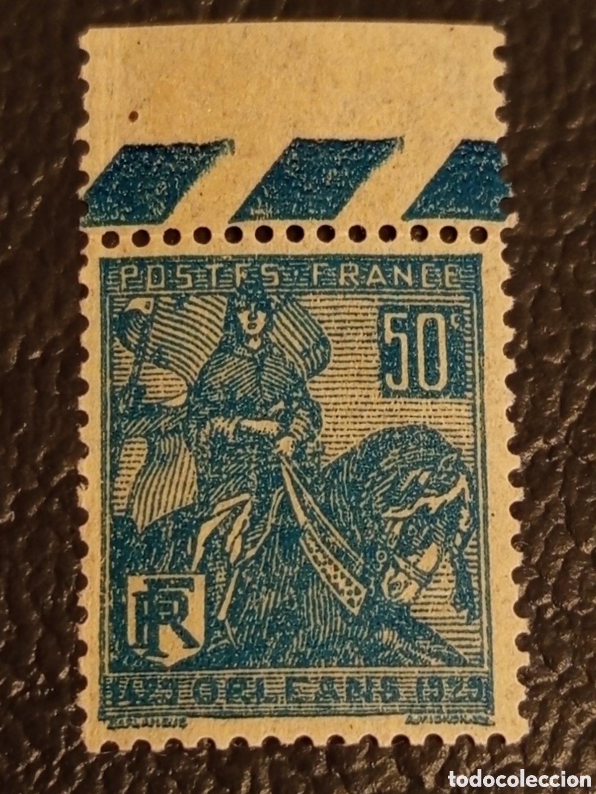 Sellos: Francia 1929 - Juana de Arco - Yvert 257 MNH - Con Borde de Hoja&rdquo;