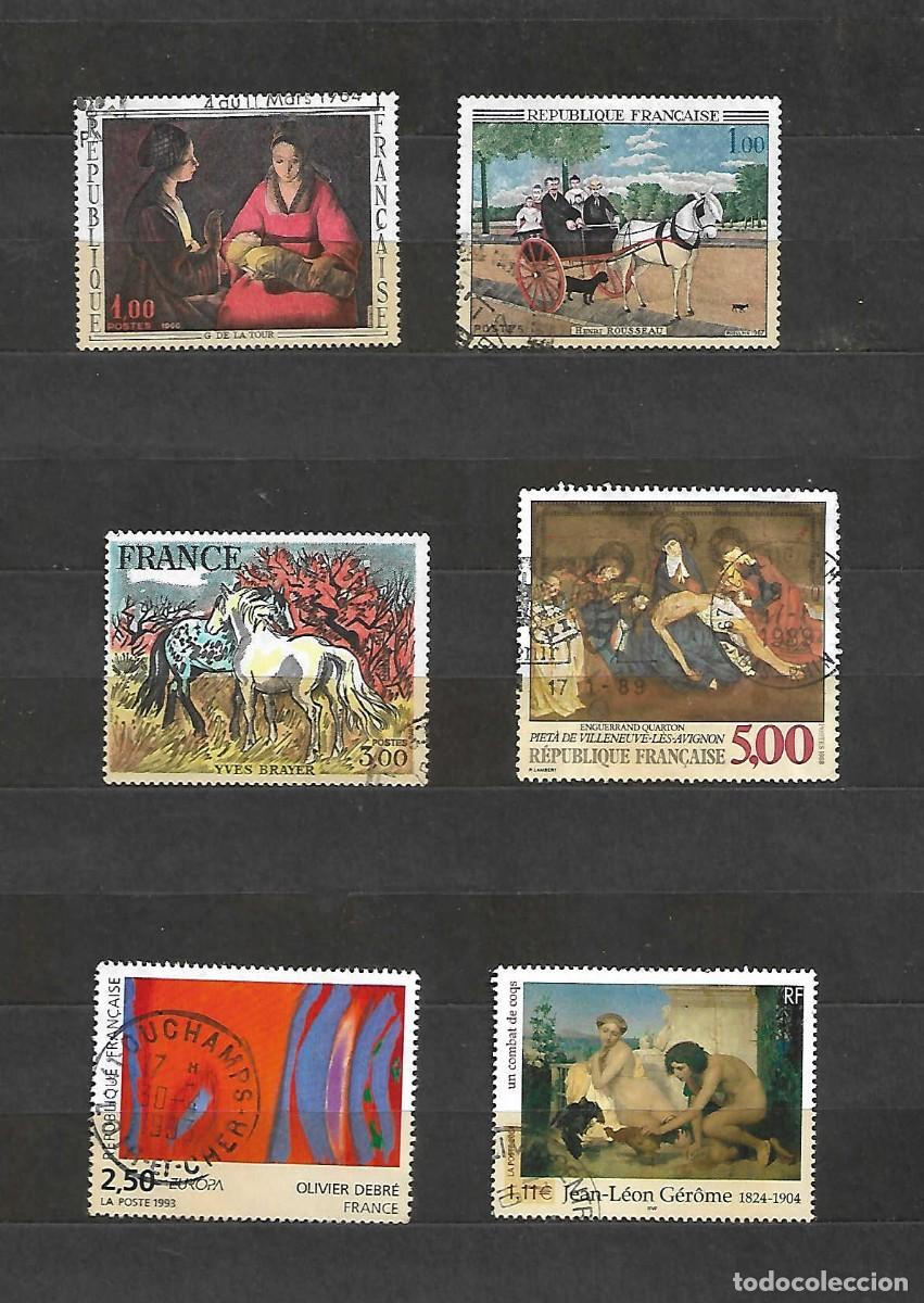 Sellos: LOTE DE 6 Pinturas famosas, Francia. sellos a&ntilde;os 1965/2004