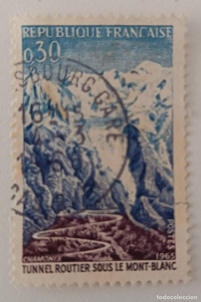 Sellos: Sello de Francia. Tunel del Mont-Blanc. 1965.