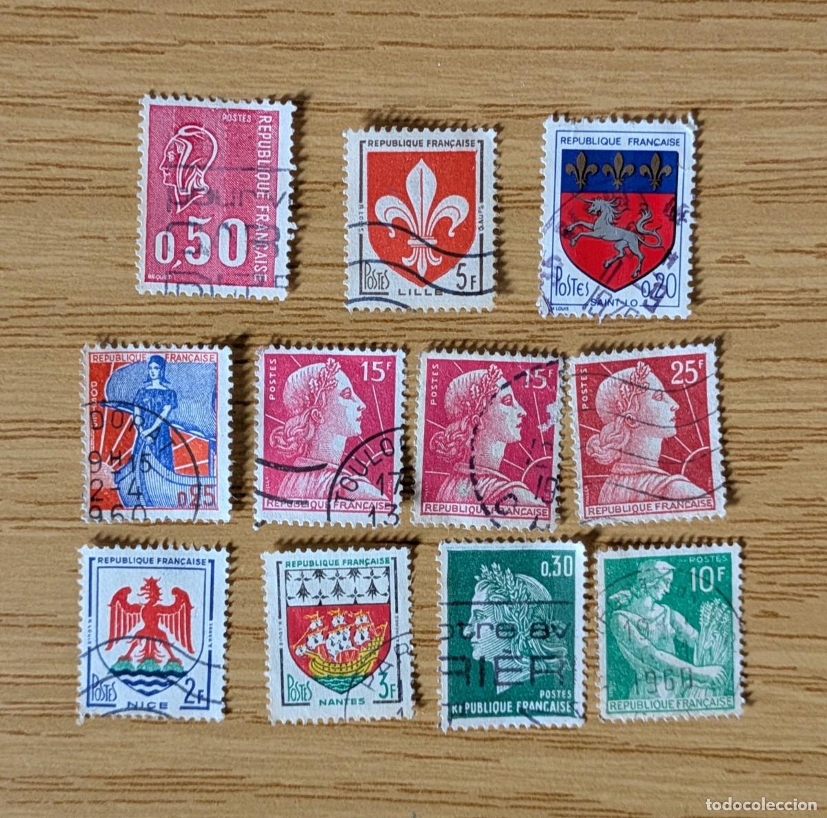 Sellos: Lote de Sellos circulados de Francia