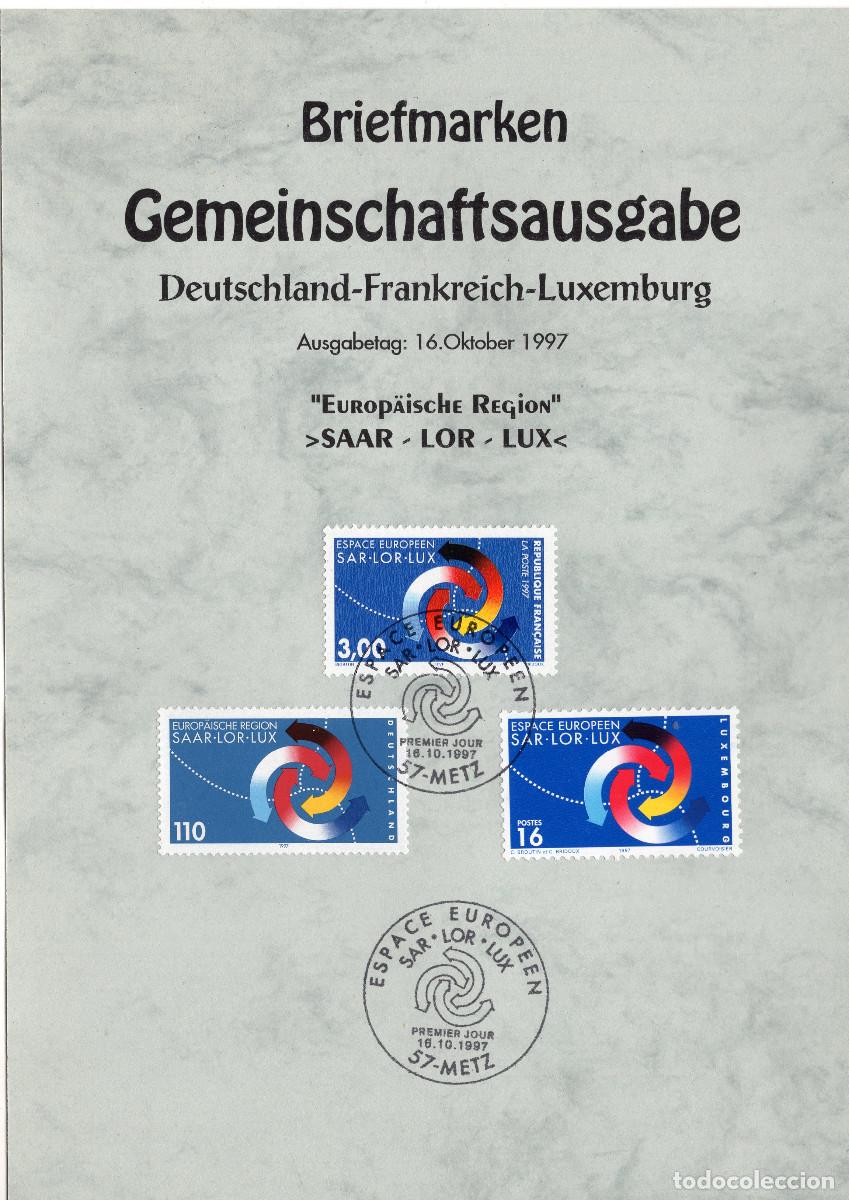 Sellos: FRANCIA 1997 CARTA FDC MICHEL FR 3112+ALEMANIA 1957+LUXEMBURGO 1425