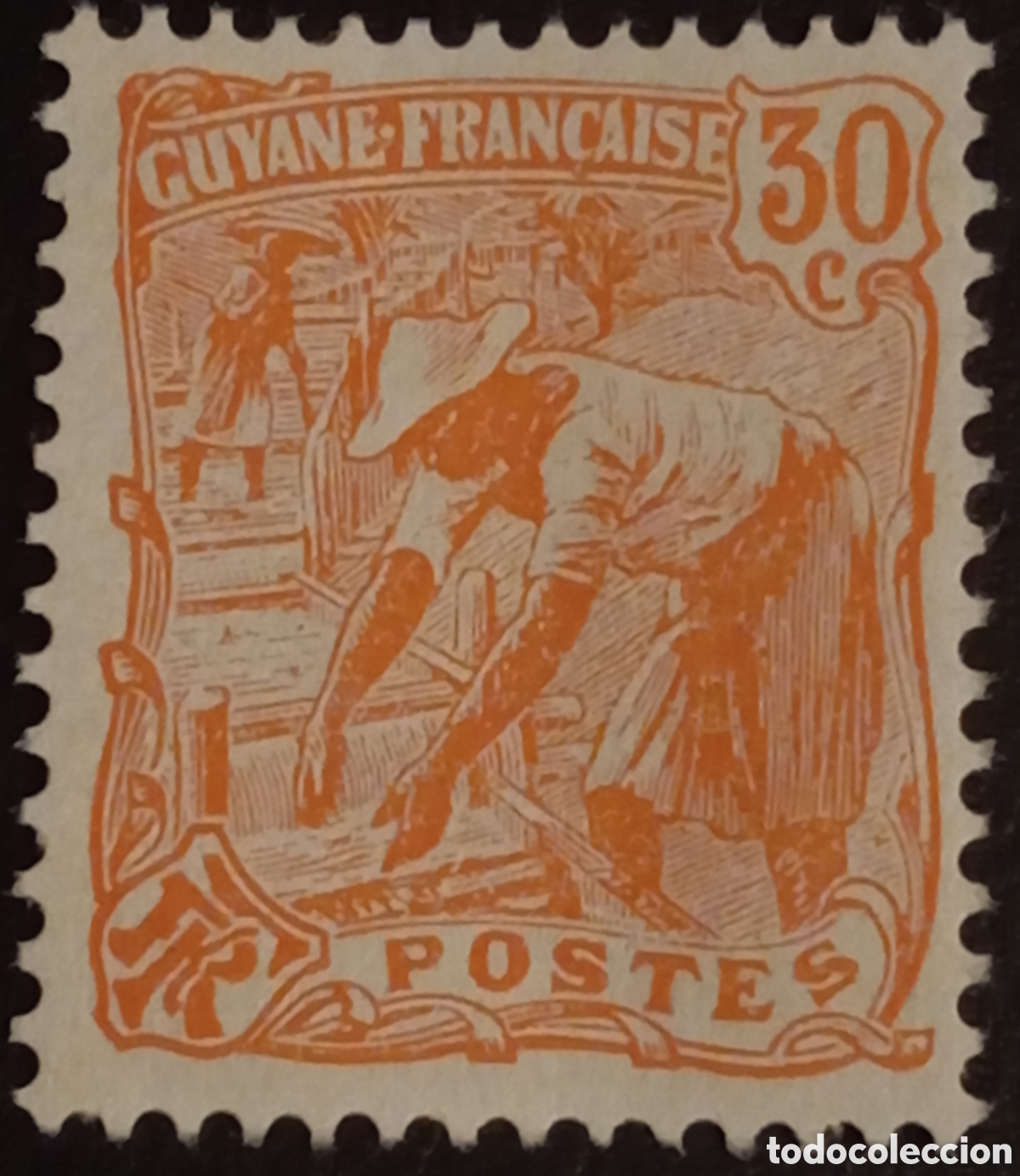 Sellos: 1904 Guayana Francesa - Buscador de Oro - 30c Naranja (YT 57 / Scott 65) MH
