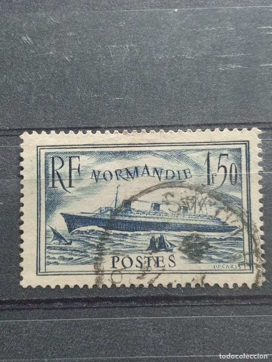Sellos: SELLOS ANTIGUOS DE FRANCIA A&Ntilde;O 1934 NUMERO 299 NORMANDIE BARCO