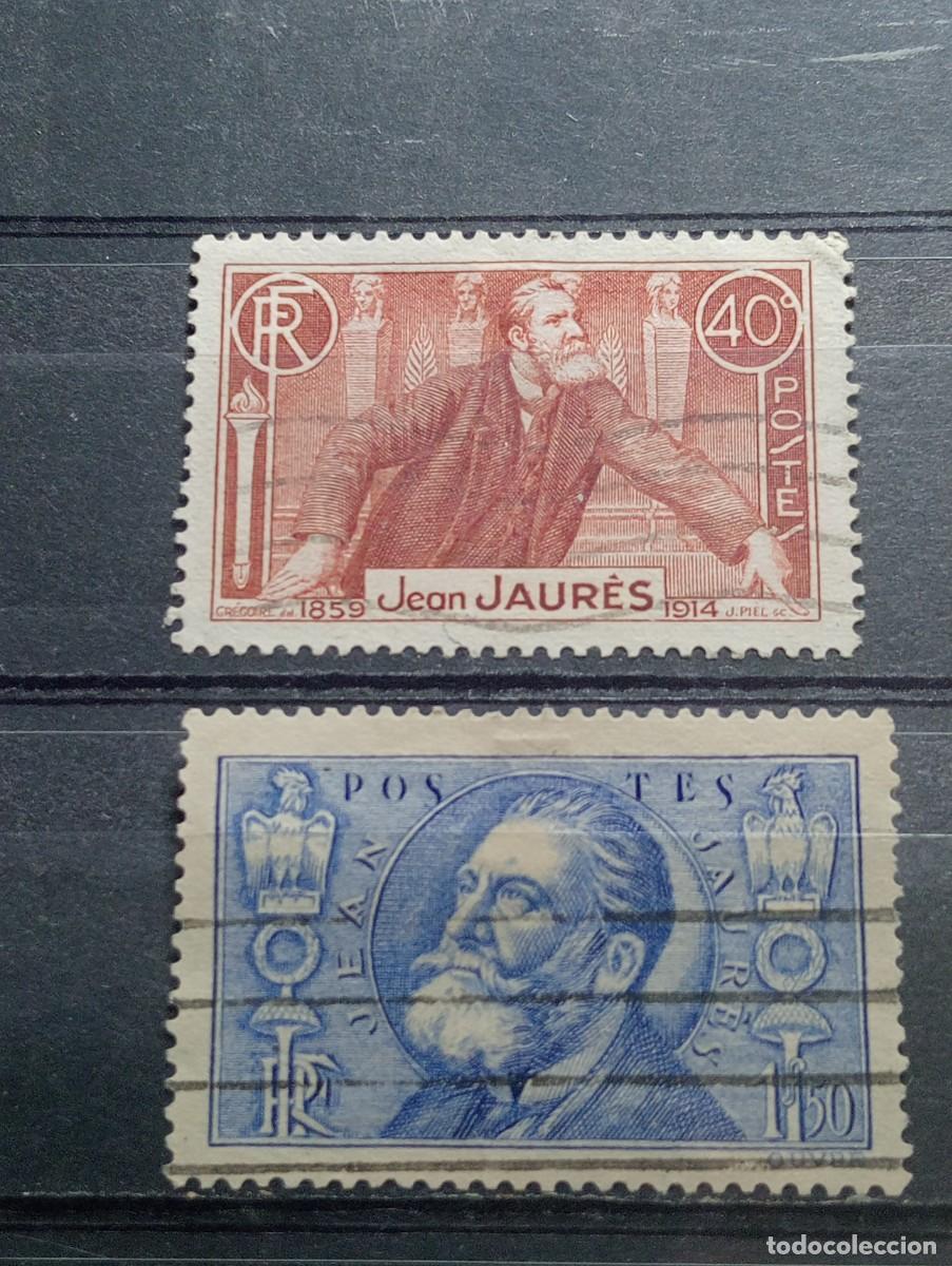 Sellos: SELLOS ANTIGUOS DE FRANCIA A&Ntilde;O 1936 SERIE COMPLETA NUMERO 318 319 JEAN JAURES