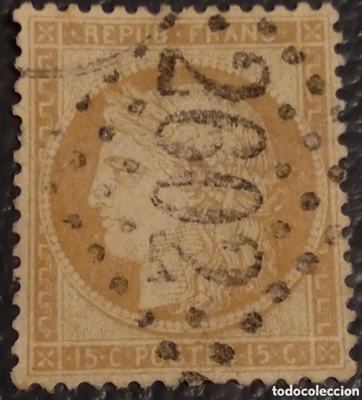 Sellos: Francia 1873 - Ceres 15c Bistre - Usado (Yvert 55 / Scott 61) - Matasellos 2602