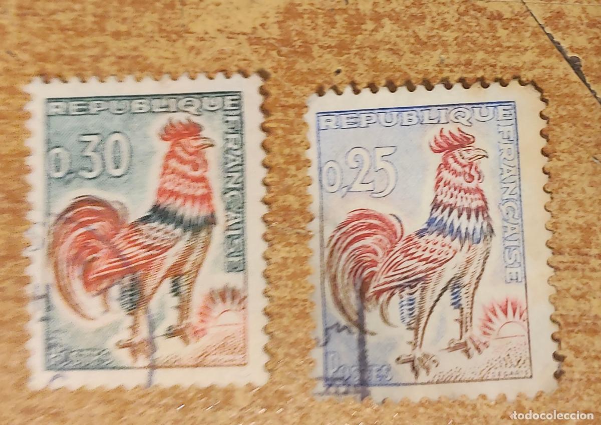 Sellos: SELLO USADO FRANCIA GALLO GALO DE DECARIS - 2 sellos - 0,30 y 0,25