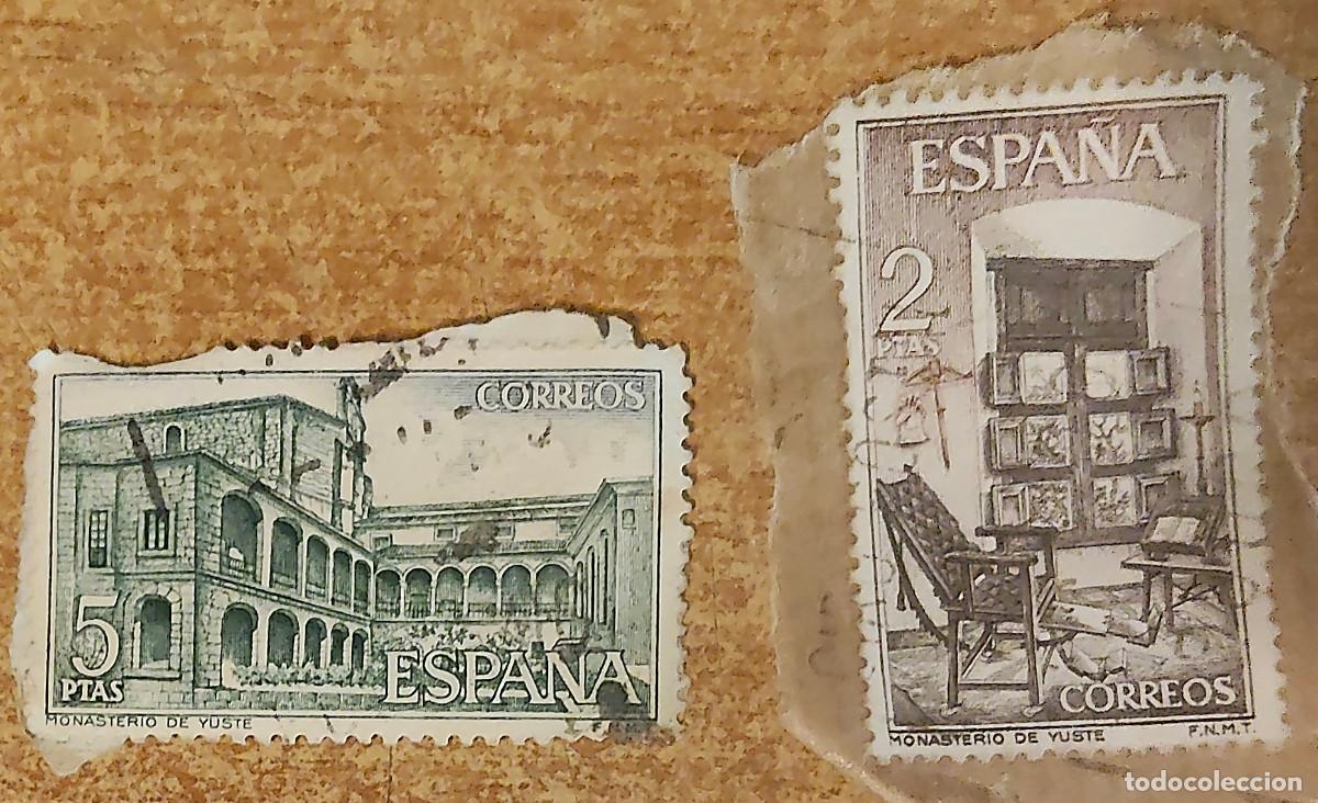 Sellos: Espa&ntilde;a 1965 - Monasterio de Yuste, 2p + sello 5 p 1965. Monasterio de Yuste - 2 unid