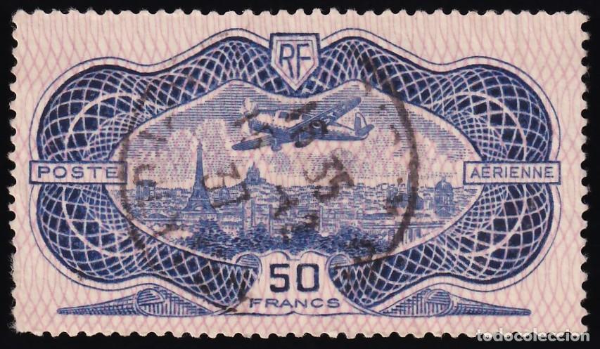 Sellos: Francia, A&eacute;reos 1936 Y&T. 15, 50 f. Avi&oacute;n sobrevuela Par&iacute;s