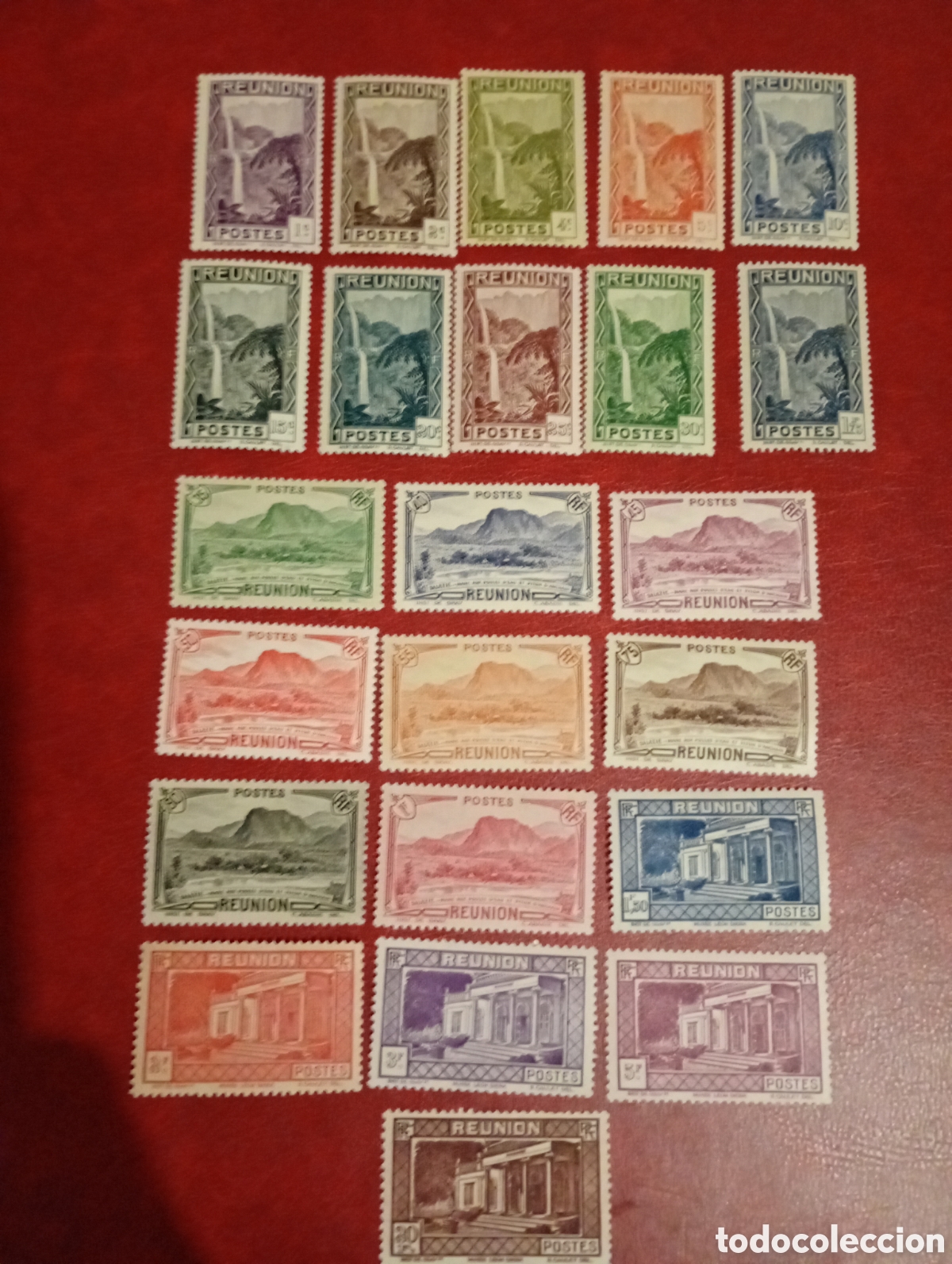 Sellos: FRANCIA REUNION 125/148 1933